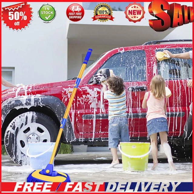 Car Detailing Brush Chenille Car Mop Head Wipe Mop Auto Accessory (Blue)