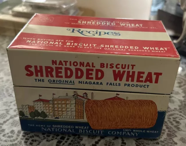 1973 Nabisco National Biscuit Shredded Wheat Recipe Tin Box