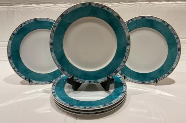 Set Of 6 Rare Mitterteich Bavaria Germany Porcelain Dessert / Salad Plates Blue