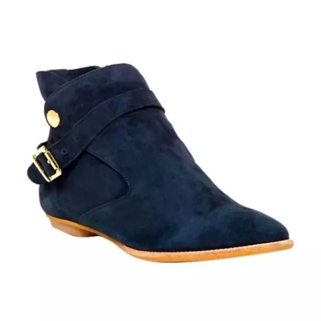 House of Harlow 1960 Women's Hollie Ankle Boot Size EUR 36.5, Navy Suede 2136