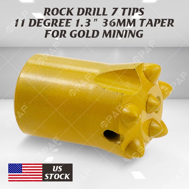 Rock Drill 7 Tips 11 Degree 1.3" 36mm Taper For Gold Mining bits