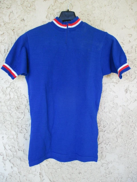 Maillot Cycliste Vintage France Années 70 - Bleu - Taille XS - Sans Marque
