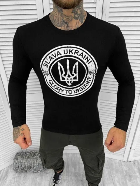 Men's jacket Glory to Ukraine black New Face Winter  Sweater Fleece  silk-screen