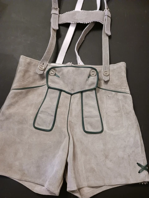 US sz 9. 24". VGC.Germany,Boys,Trachten,Lederhosen w.Suspenders.Oktoberfest.Gray