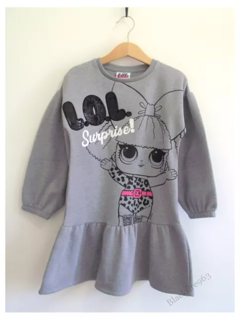 Girls LOL Surprise! Grey Sweatshirt Jumper Dress Diva Character 6 Years BNWT