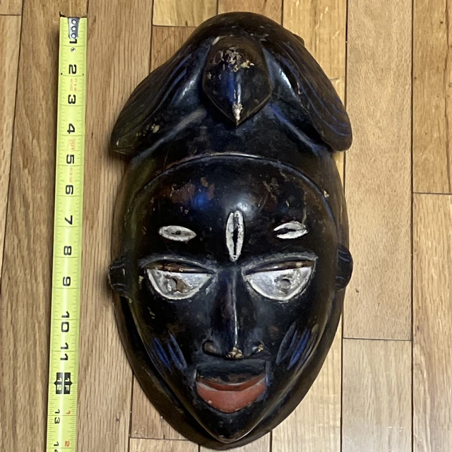 African Painted Wood Mask Possibly Yoruba 2
