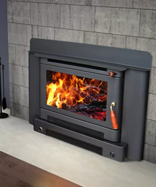 Wood Heater Ecomaxx Premium Inbuilt - Metallic Black Fireplace