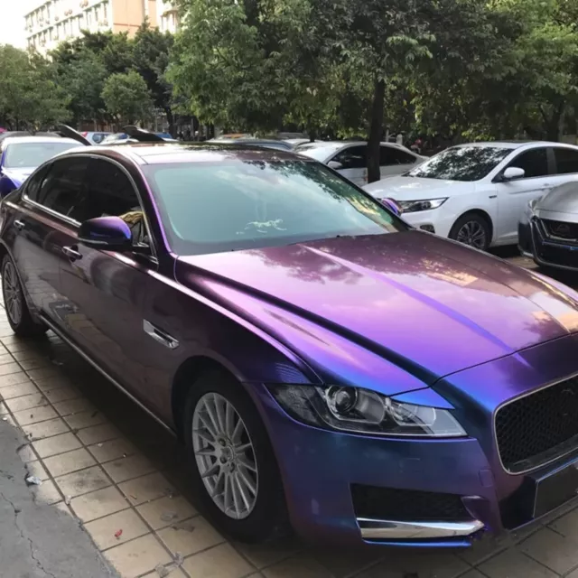 Car Wrap Vinyl Chameleon Purple Blue Gloss Color Change Air Release 60''x20''