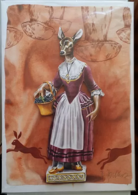 Andreas Amrhein, Princess, silkscreen and collage, signed and numbered