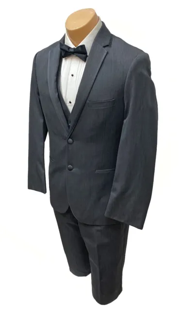 Men's Michael Kors Eternity Charcoal Grey Tuxedo w Pants & Vest Slim Fit 35S 29W