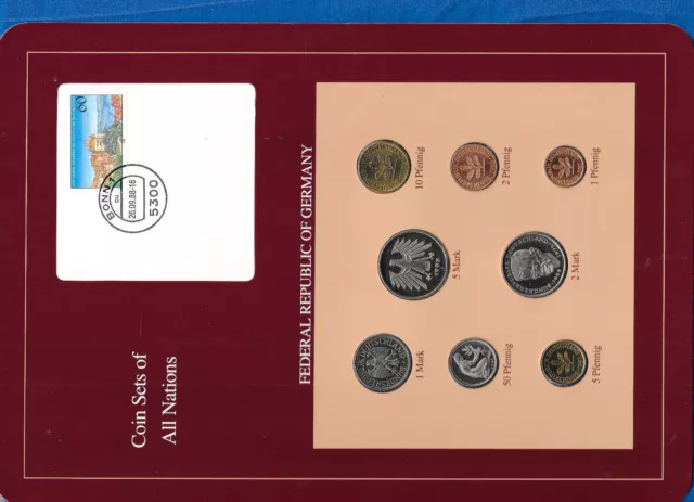 Coin sets of all nations Germany 1986-1988 UNC 2,5 Mark 1988 1 Mark 1986