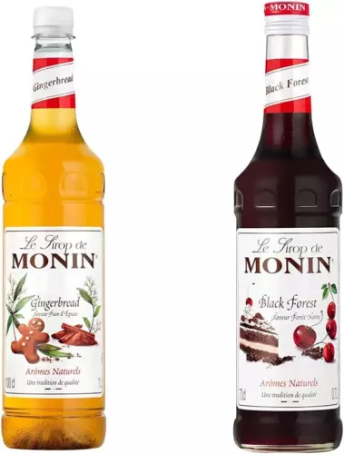 MONIN Premium Gingerbread Syrup 1 L & Black Forest 700 ml