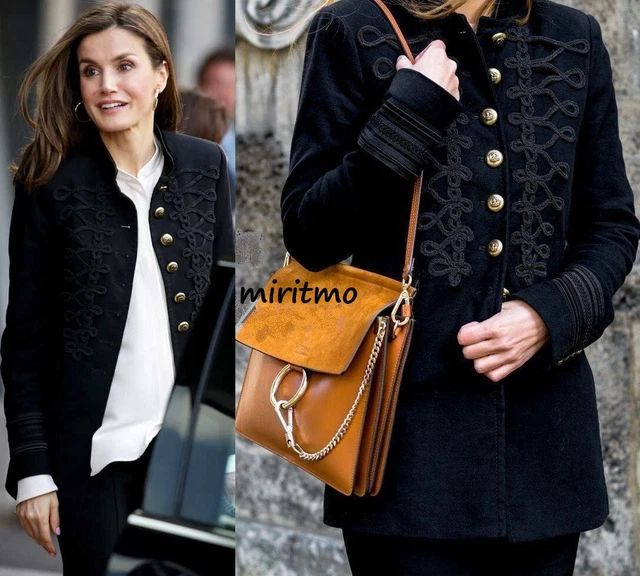 Veste Militaire En Velours Noir Zara - Taille S (Small) - Occasion Très Bon état