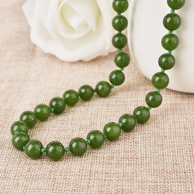 18" 24" 36" 50" 6/8/10mm Brazilian Green Jade Gemstones Round Beads Necklace AAA