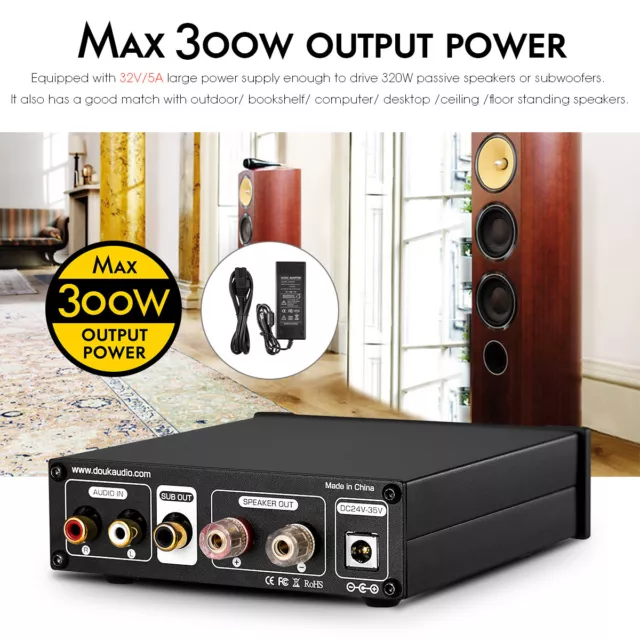 Nobsound G2 PRO HiFi Mono Channel Subwoofer Verstärker Full-Frequency Amp 300W 3