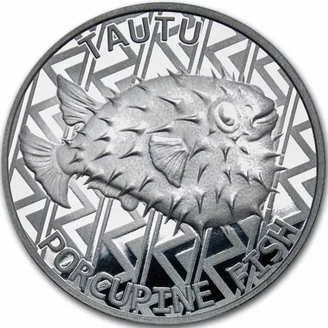 2021 Tokelau 1 oz Tautu Porcupine Fish 1oz fine silver 999 BU bullion coin