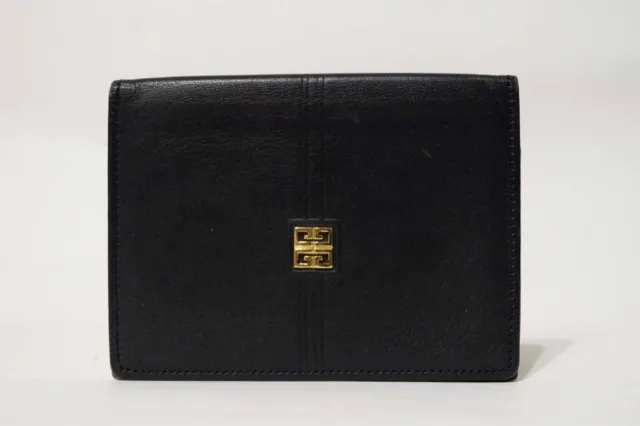 Givenchy card case Black Gold logo bi-fold double card pocket #5700P
