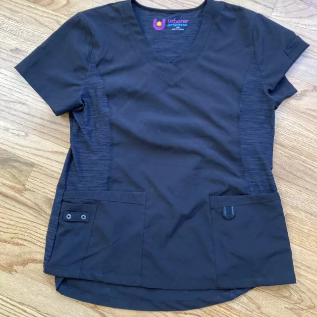 Urbane Performance Womens stretch black scrub top size M