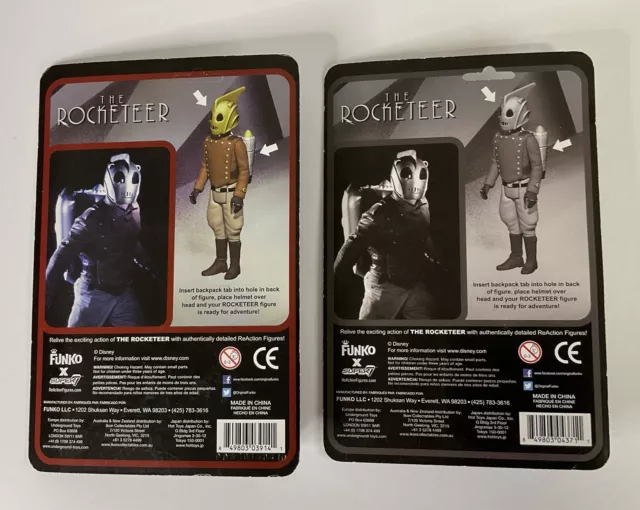 Funko ReAction Figure X2 The Rocketeer and The Rocketeer B/W 2014 SDCC Set 2