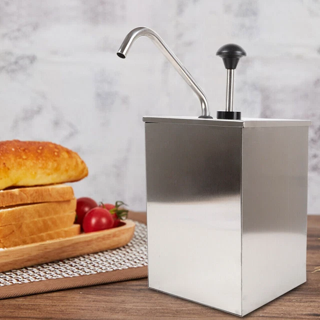 Saucenspender Edelstahl Pumpspender Senfspender Soßenspender Einzelkopf 4 Liter