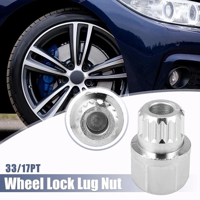 Anti-theft Lug Nut Wheel Lock 1pc Maximum 120Nm Removal Tool Silver Tone