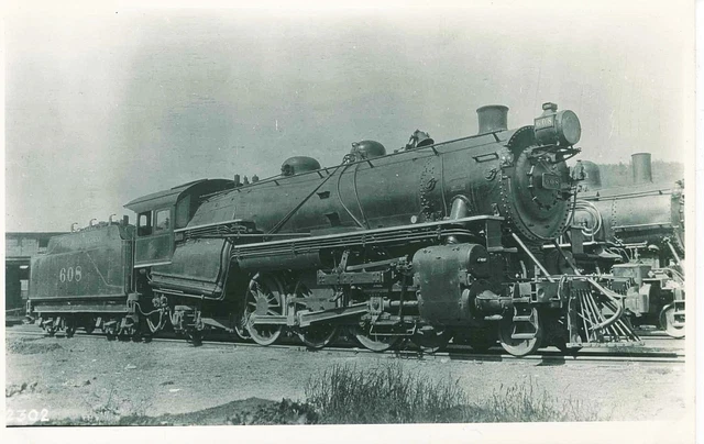 B127 RPPC 1915/50s DELAWARE & HUDSON RAILROAD ENGINE #608 BINGHAMTON NY