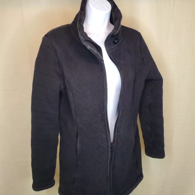 The North Face Women’s Medium jacket Diamond quilted fleece lined black Caroluna