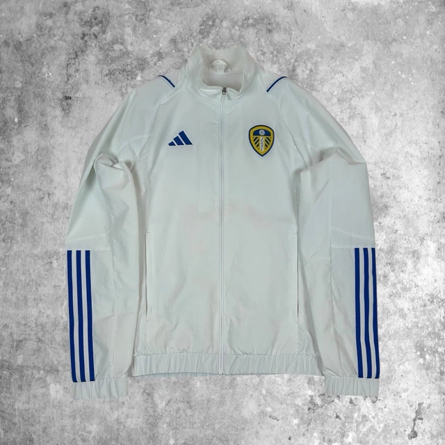 ADIDAS LEEDS UNITED FC Football Track Jacket Tracksuit Top White