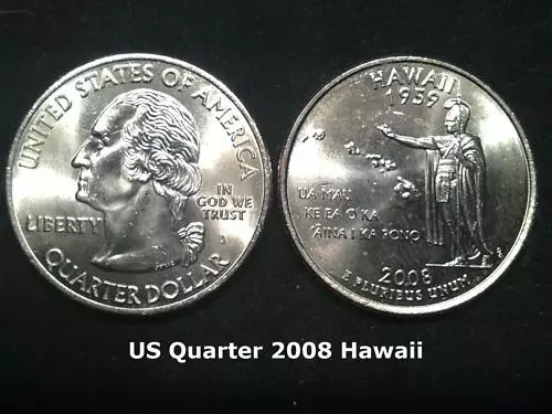 US State Quarter 2008 Hawaii  (D)