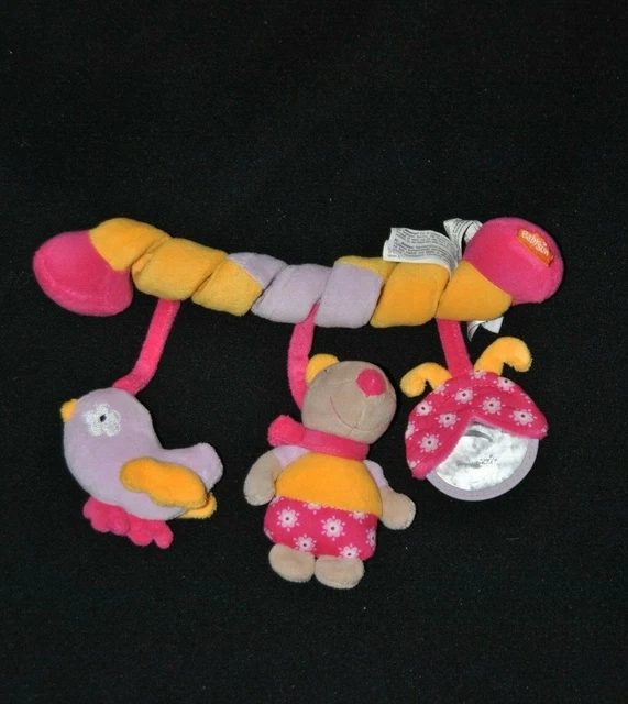 Peluche doudou spirale d'activités & d'éveil BABYSUN miroir pouet grelot TTBE