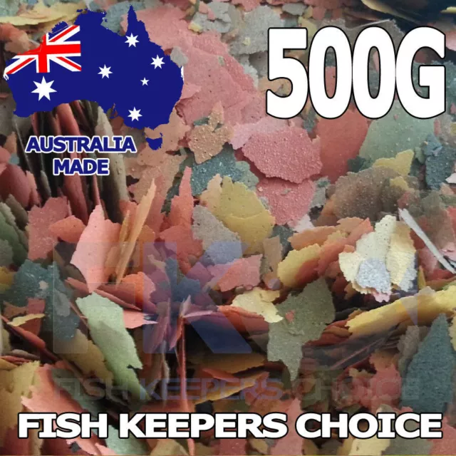 Fish Keepers Choice Tropical Cichlid Flakes Aquarium Food Feed 500G AUST MADE