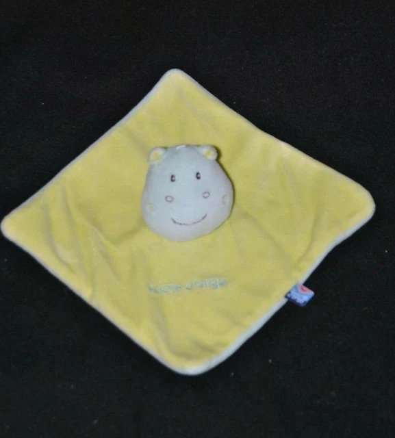 Peluche doudou hippopotame ours SUCRE D'ORGE plat vert anis carré TTBE