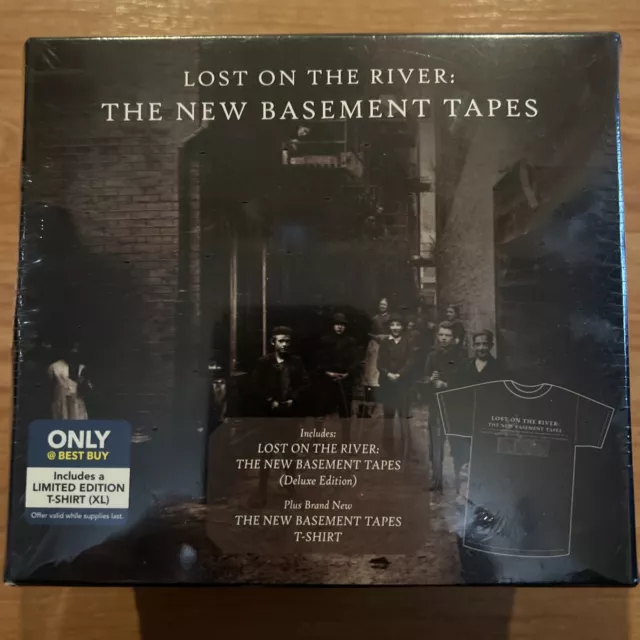 THE NEW BASEMENT TAPES LOST ON THE RIVER CD/TSHIRT (bob dylan art t-shirt XL)