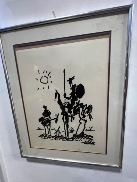 Pablo Picasso Don Quixote 1955 Black Ink Signed 82/375 Museum Lithograph Frame