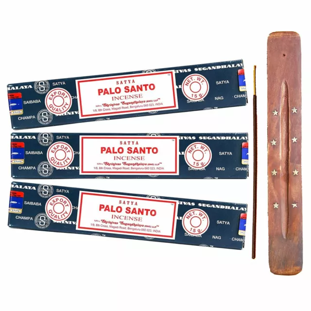 Booghe Incienso Nag Champa Palos 3x Paquete Con Varillas de Soporte Santo