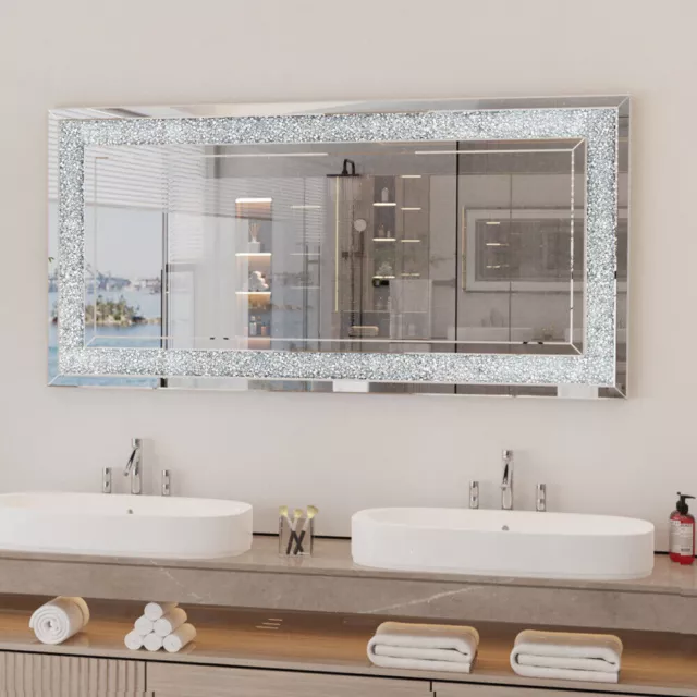 1.2M Oversized Luxury Decorative Wall Mirror Crushed Diamond Full Length Mirror