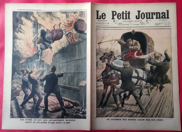 Le Petit Journal N°1028 – 1910 – 2 Gravures – Journal Ancien France
