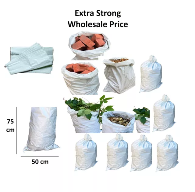 Woven Rubble Sacks Builders Rubbish Waste Heavy Duty Strong Bags Bulk 50x75cm