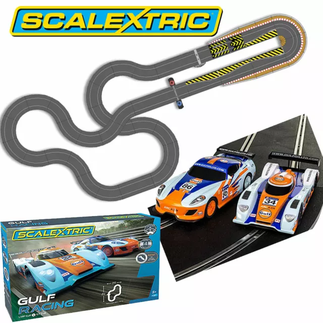 SCALEXTRIC BUNDLE SL86 Gulf Racing Set C1384 Extra Track kit