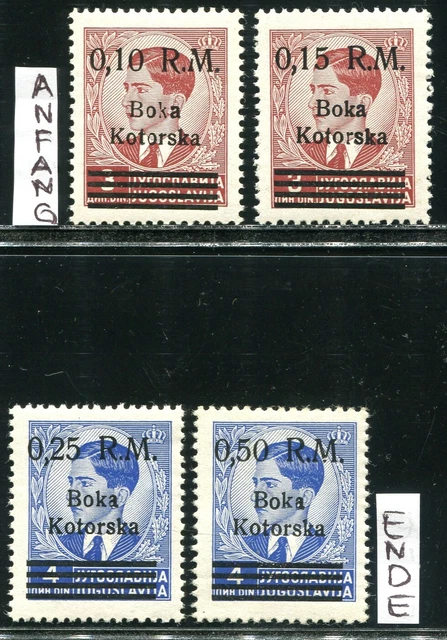Besetzung Ii Wk Kotor 1944 7-10 ** Postfrisch Satz 7Pf Ii, 10Pf Iii 720€(S5920