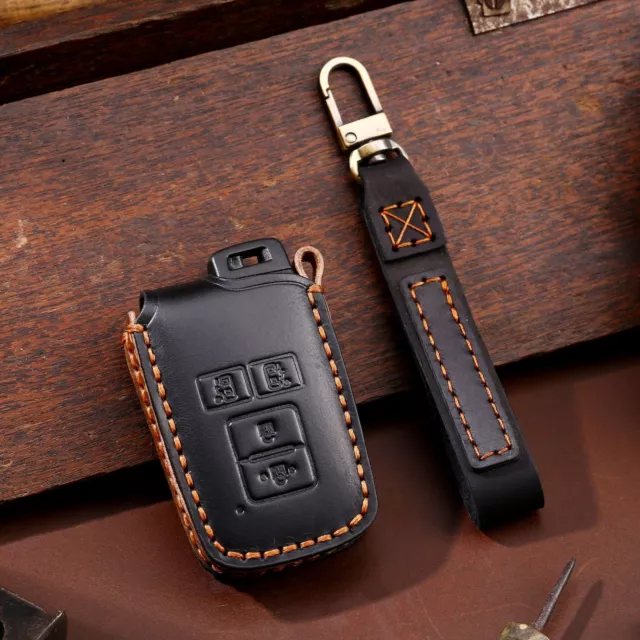 Real Genuine Leather Key Cover Keychain Keyring Key Fob Bag Case L for TOYOTA
