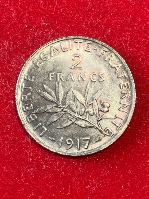 #6186 - 2 francs 1917 Semeuse en Argent SUP/SPL Très belle qualité - FACTURE
