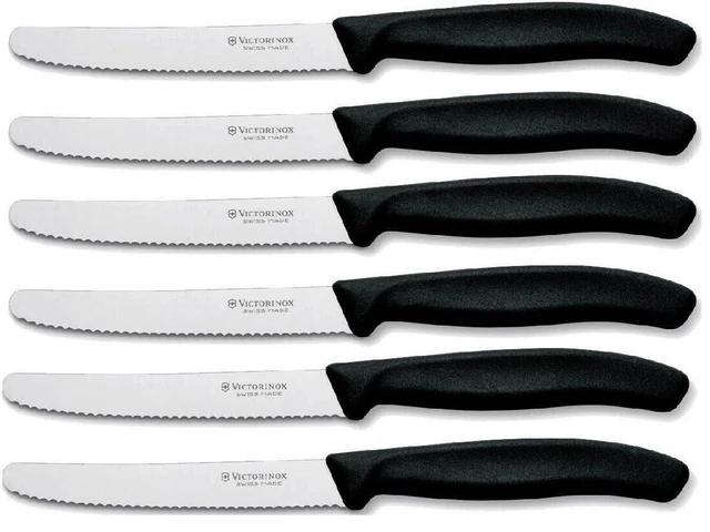 VICTORINOX Tomatenmesser Brötchenmesser 6er-Set schwarz rot blau grün gelb orang