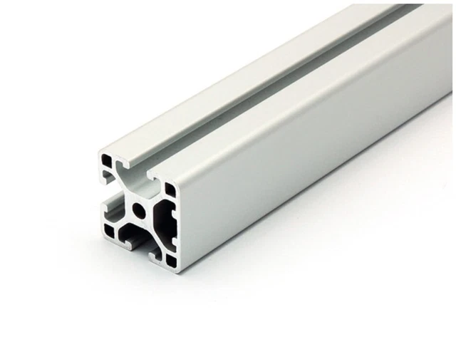 Perfil De Aluminio 30x30 Mm - Anodizado Plata, Ranura Tipo B 8, Ligero, 1 Ranura Oculta, Longitud 540 Mm