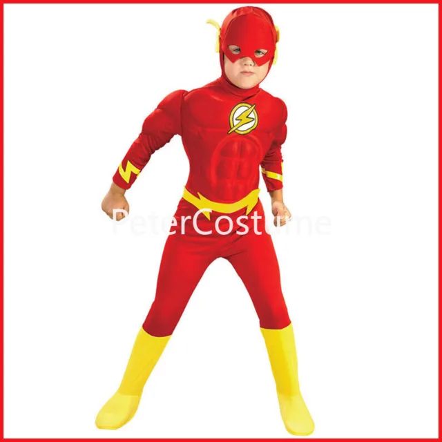 The Flash Kids Costume Justice League Superhero Boys Christmas Cosplay Outfits