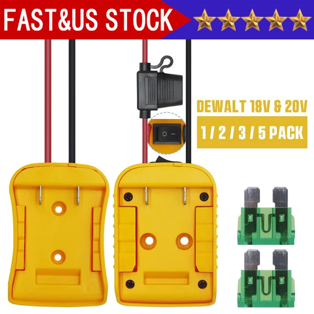 1-5 DIY Power Wheels Adapter ± Fuse For Dewalt Battery 18V 20V Connector Dock US