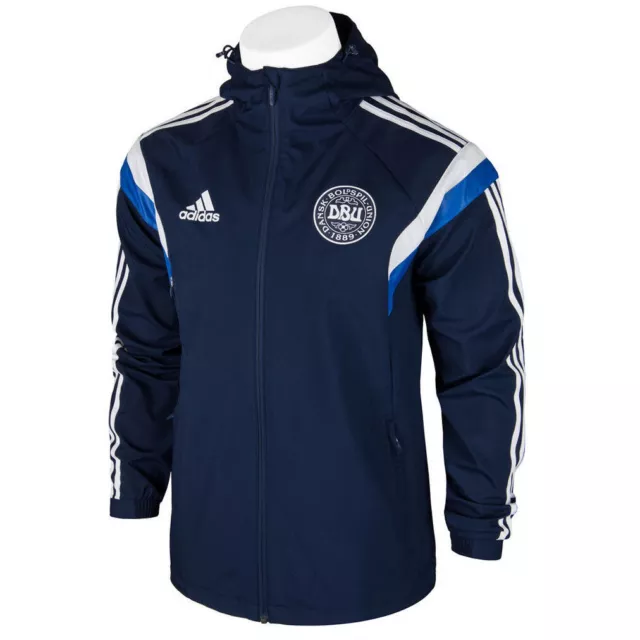 Adidas DBU Dansk Herren Kapuzenjacke Trainingsjacke Regenjacke Fußball Jacke