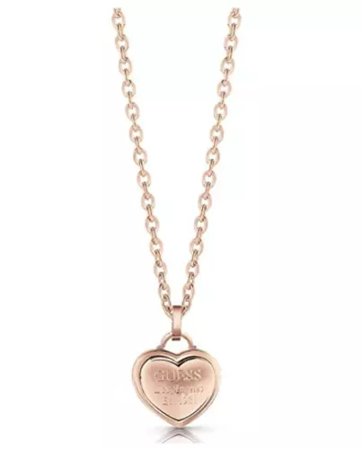 Collana Donna Guess Cuore Rose Gold In Acciaio Oro Rosa Regalo ANALLERGICA