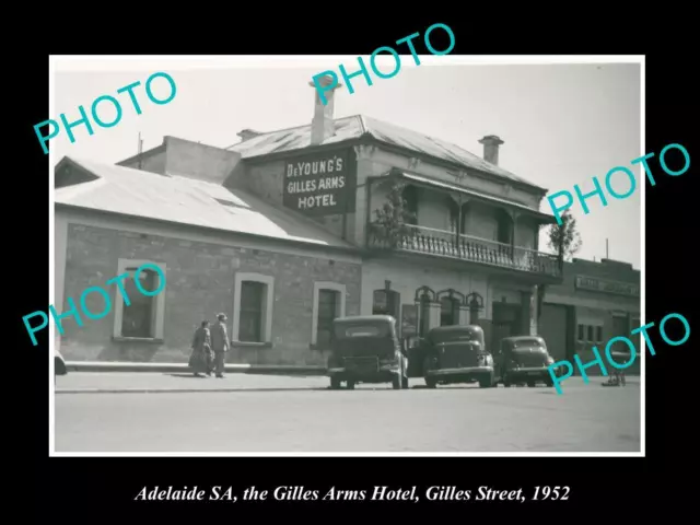OLD 8x6 HISTORIC PHOTO OF ADELAIDE SA THE GILLES ARMS HOTEL c1952