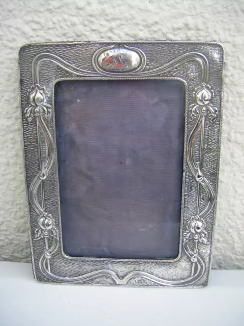 Edwardian Silver Photo Frame Art Nouveau Antique Sterling Birmingham 1902 2